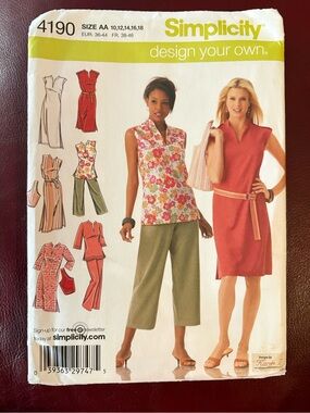 Simplicity Pattern 4190 AA for Misses’ Outfits